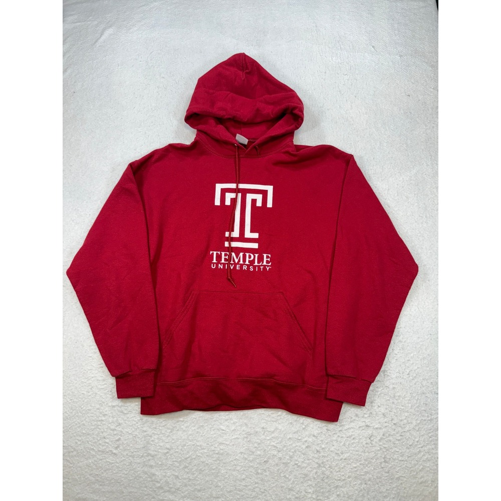 Jerzees Temple University Owls Hoodie Maroon NuBlend Sweatshirt Large
